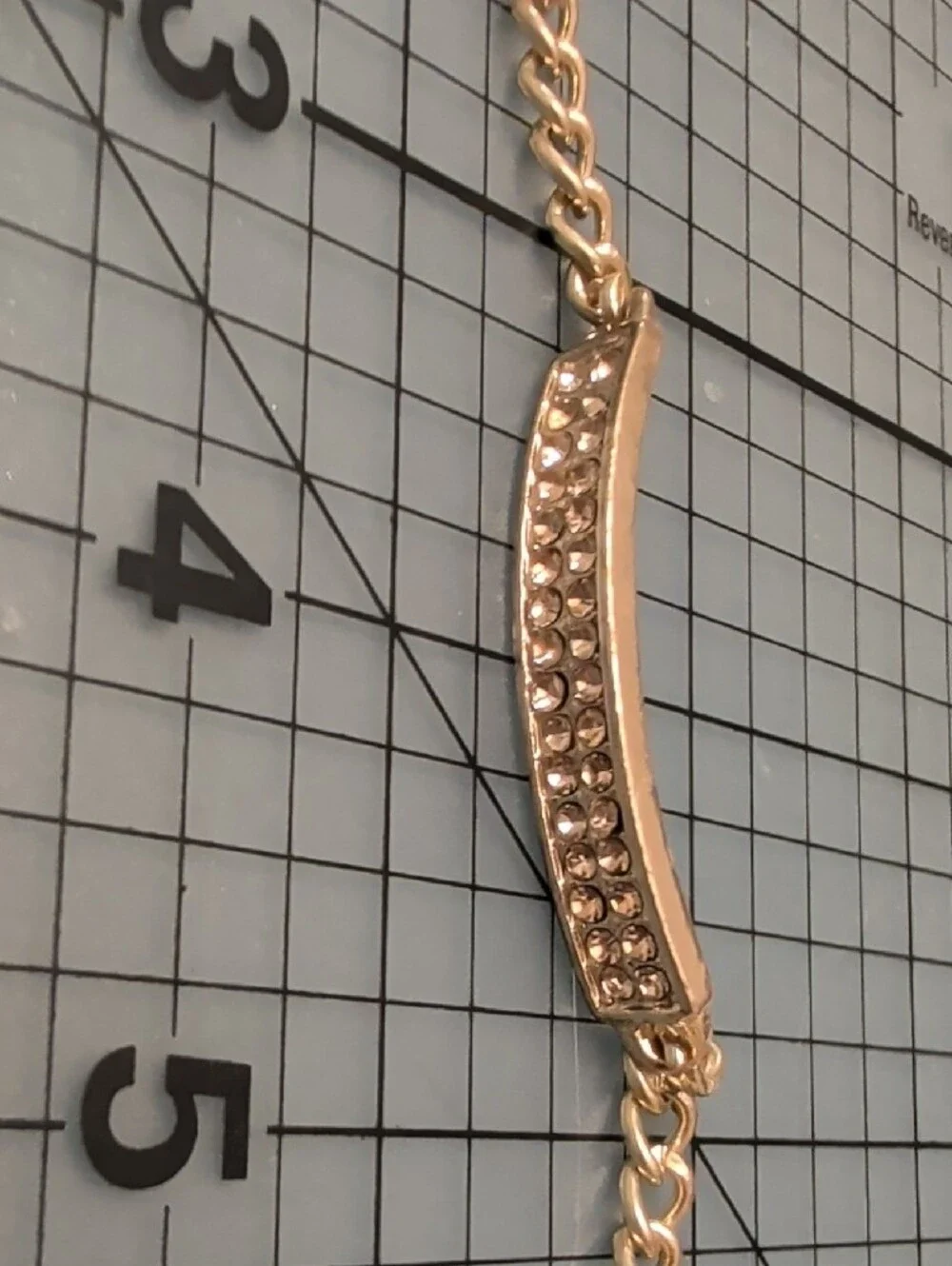 Gold-Tone Crystal Bar Chain Bracelet